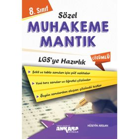 Ankara Yayıncılık 8. Sınıf LGS ye Hazırlık Sözel Muhakeme Mantık Soru Bankası