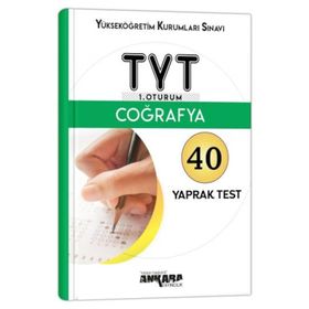 Ankara Yayıncılık Tyt Coğrafya 40 Yaprak Test