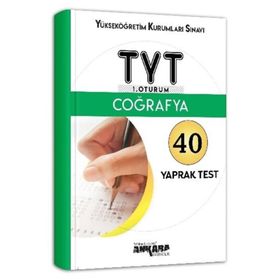 Ankara Yayıncılık YKS TYT 1. Oturum Coğrafya 40 Yaprak Test