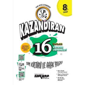 Ankara Yayınları - 8. Sınıf Kazandıran 16 Haftalık 1. Dönem Din Kültürü ve Ahlak Bilgisi Denemeleri