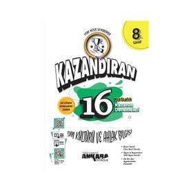Ankara Yayınları - 8. Sınıf Kazandıran 16 Haftalık 1. Dönem Din Kültürü ve Ahlak Bilgisi Denemeleri