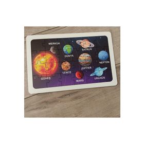 Ankebut 29x19 cm 24 Parça Güneş Sistemi Ahşap Renkli Puzzle
