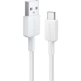 Anker A81H6 322 Usb-C To Usb-A 1.8 mt 30W Güç Destekli Beyaz Data Şarj Kablosu