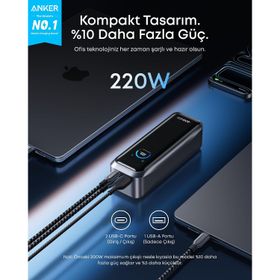 Anker Prime A110B Siyah 20.100 mAh 220 W LED Ekran Taşınabilir Powerbank