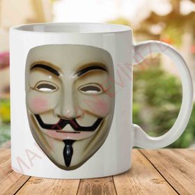 Anonymous Mask Transparent Baskılı Kupa Bardak