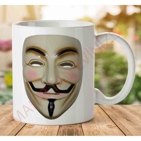 Anonymous Mask Transparent Baskılı Kupa Bardak
