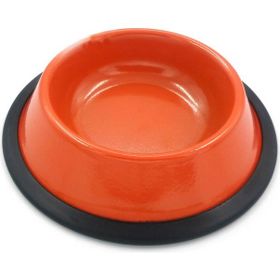 ANS Turuncu Çelik Kediler ve Küçük Irk Köpekler İçin Mama Kabı