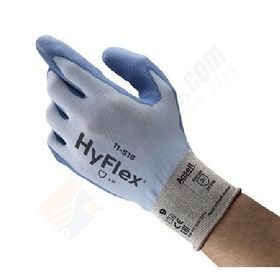 Ansell 11-518 Hyflex Mavi Beyaz Mekanik ve Kesiklere Karşı Korumalı İş Eldiveni