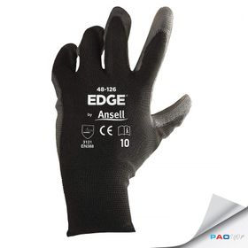Ansell 48-126 Edge Siyah Poliüretan Kaplı Hassas Montaj Eldiveni