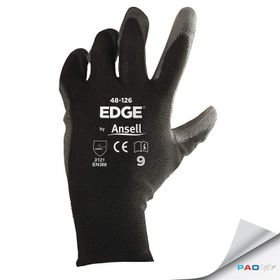 Ansell 48-126 Edge Siyah Poliüretan Kaplı Hassas Montaj Eldiveni
