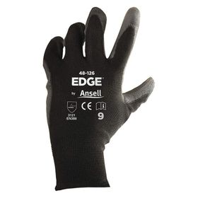 Ansell 48-126 Edge Siyah Poliüretan Kaplı Hassas Montaj Eldiveni