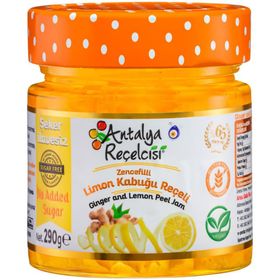Antalya Reçelcisi 290 gr Şeker İlavesiz Zencefilli Limon Kabuğu Reçeli