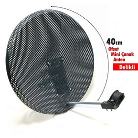 Antenci 40 CM Antrasit Delikli Mini Karavan Çanak Anteni