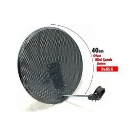 Antenci 40 CM Antrasit Delikli Mini Karavan Çanak Anteni