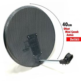 Antenci 40 CM Antrasit Delikli Mini Karavan Çanak Anteni