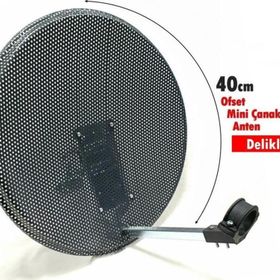 Antenci 40 CM Antrasit Delikli Mini Karavan Çanak Anteni