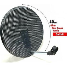 Antenci 40 CM Antrasit Delikli Mini Karavan Çanak Anteni