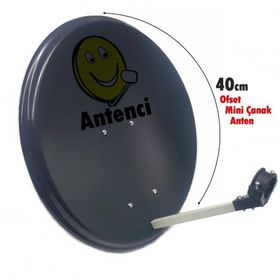 Antenci 40 CM Antrasit Mini Karavan Çanak Anteni