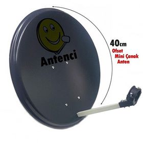 Antenci 40 CM Antrasit Mini Karavan Çanak Anteni