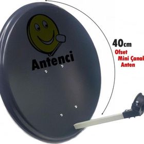 Antenci 40 CM Antrasit Mini Karavan Çanak Anteni
