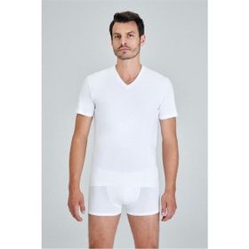 Antonio V Yaka Pamuklu Lacivert Erkek T-shirt