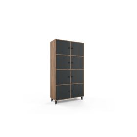 Anzera Lego XL Atlas Çam Antrasit 96x40x181.5 cm Büyük Boy Çok Amaçlı Dolap