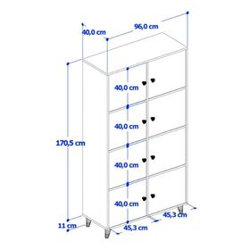 Anzera Lego XL Atlas Çam Beyaz 96x40x181.5 cm Büyük Boy Çok Amaçlı Dolap