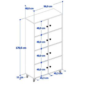 Anzera Lego XL Sonoma Meşe 96x40x181.5 cm Büyük Boy Çok Amaçlı Dolap