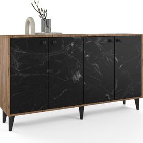 Anzera Livorno Gümüşlük 160 cm Atlantik Çam Lotus Mermer Konsol Mobilya