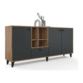 Anzera Opus 178×35×81 cm Atlantik Çam Antrasit Konsol Mobilya