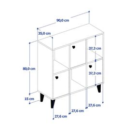 Anzera Opus Antrasit 90x35x95 cm Çok Amaçlı Dolap