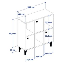 Anzera Opus Siyah 90x35x95 cm Çok Amaçlı Dolap