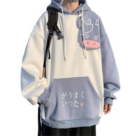 Aobiono Kawaii Preppy Harajuku Beyaz Erkek Sweatshirt