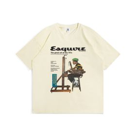 Aobiono Vintage Preppy Y2K Grunge Emo 2000'ler Bol Bej Unisex T-shirt