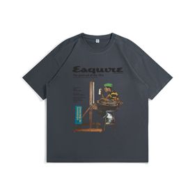 Aobiono Vintage Preppy Y2K Sokak Giyim Alt Gri Unisex T-shirt