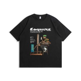 Aobiono Vintage Preppy Y2K Sokak Giyim Alt Siyah Unisex T-shirt