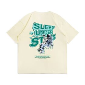 Aobiono Vintage Preppy Y2K Sokak Giyim Bej Unisex T-shirt