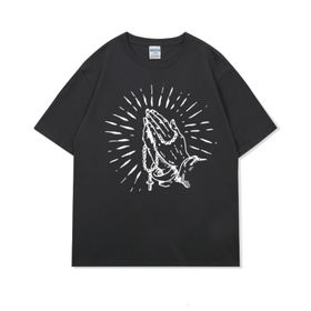 Aobiono Vintage Y2K Koyu Gri Kadın T-shirt