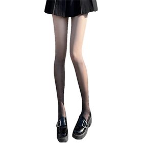 Aobiono Y2K Cosplay Grunge Emo Siyah Gri Dantel Kadın Külotlu Çorap