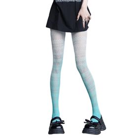 Aobiono Y2K Fishnet Degrade Cosplay Grunge Kawaii Yeşil Dantel Kadın Külotlu Çorap
