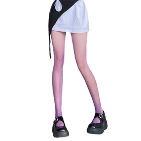 Aobiono Y2K Glitter Degrade Cosplay Mor Kadın Külotlu Çorap