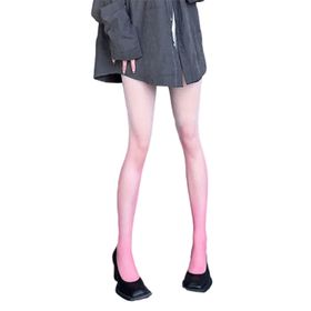 Aobiono Y2K Glitter Degrade Cosplay Şeftali Pembesi Kadın Külotlu Çorap
