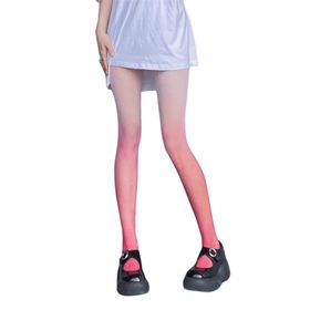 Aobiono Y2K Glitter Degrade Cosplay Sıcak Pembe Kadın Külotlu Çorap