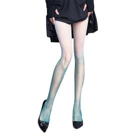 Aobiono Y2K Glitter Degrade Cosplay Yeşil Kadın Külotlu Çorap