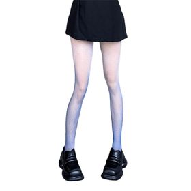 Aobiono Y2K Gök Mavisi Grunge Kawaii Şeffaf Dantel Kadın Külotlu Çorap