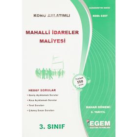 AÖF Egem Yayınları Mahalli İdareler Maliyesi Bahar Dönemi Güncel Baskı Konu Anlatımlı Soru Bankası