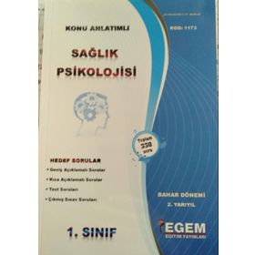 AÖF Egem Yayınları Sağlık Psikolojisi Konu Anlatımlı Soru Bankası Ders Kitabı Mart Baskı