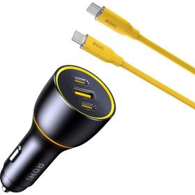 Aohi 170W Araç İçi 3 Portlu Şarj Cihazı + 140W 1 mt PD 3.1 480 MBPS Süper Hızlı Şarj ve Data Kablosu Seti