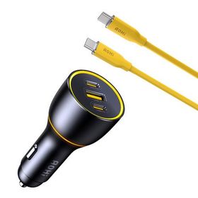 Aohi 170W Araç İçi 3 Portlu Şarj Cihazı + 140W 1 mt PD 3.1 480 MBPS Süper Hızlı Şarj ve Data Kablosu Seti