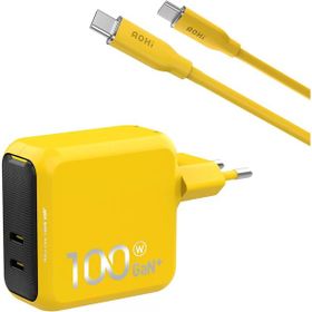 Aohi Magcube 100W 2 Portlu Şarj Adaptörü + 140W 1 mt PD 3.1 480 MBPS Süper Hızlı Şarj ve Data Kablosu Seti